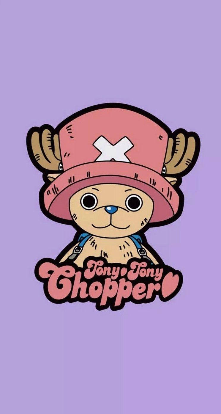 One Piece Điện Thoại Chopper Trên Nền Tím Hình nền