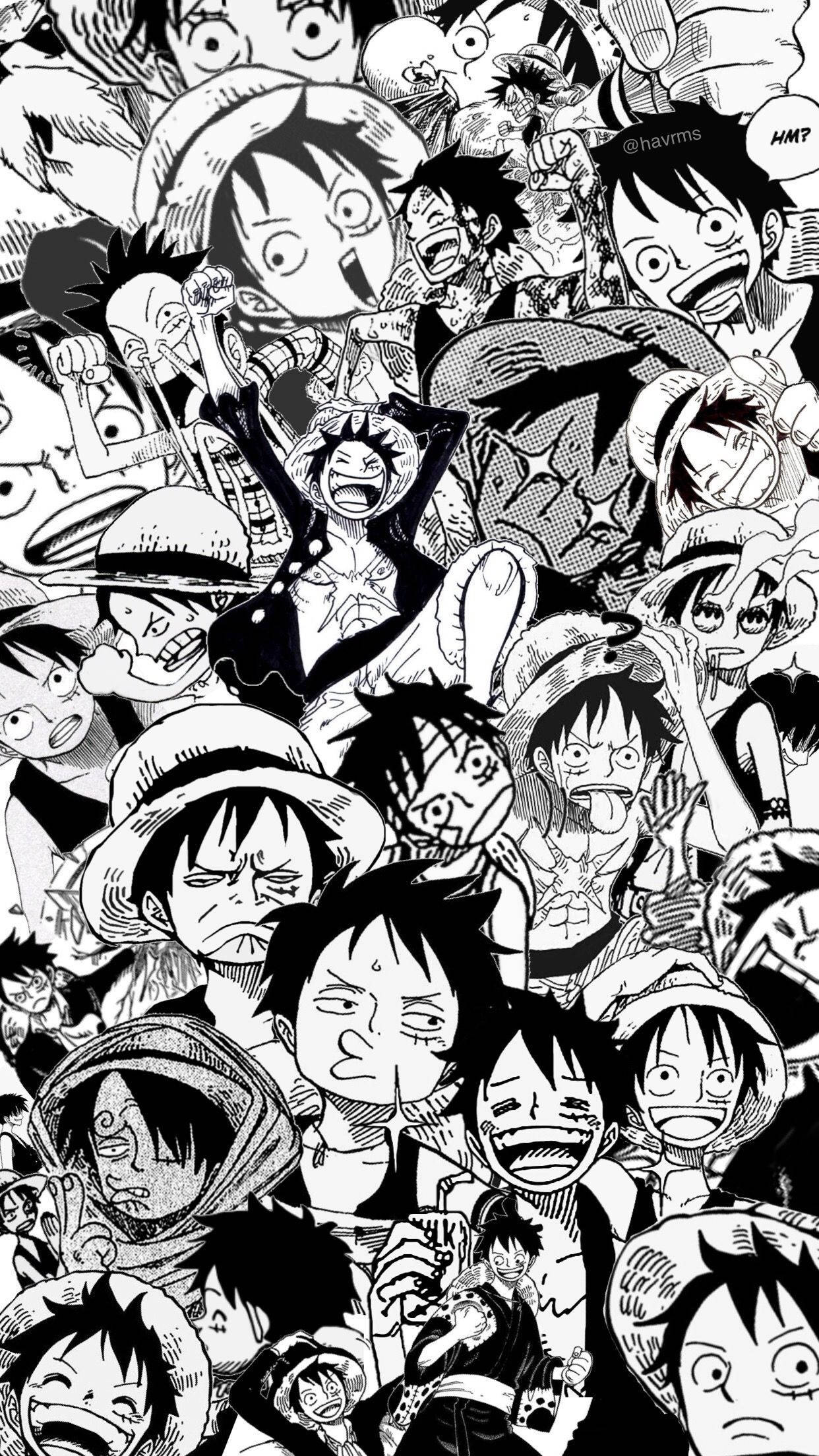 One Piece Điện Thoại Luffy Ảnh Ghép Manga Hình nền