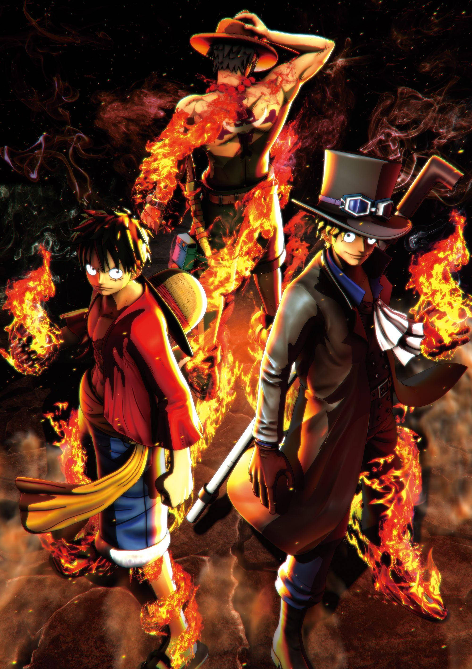 One Piece Live Luffy cùng Ace và Sabo Hình nền