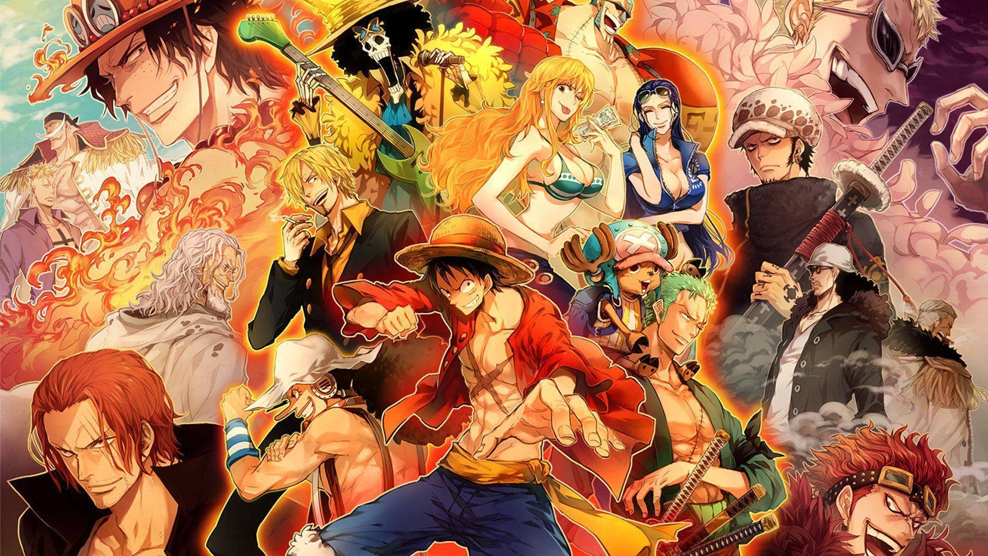 One Piece Live Nhiều Nhân Vật Fanart Hình nền