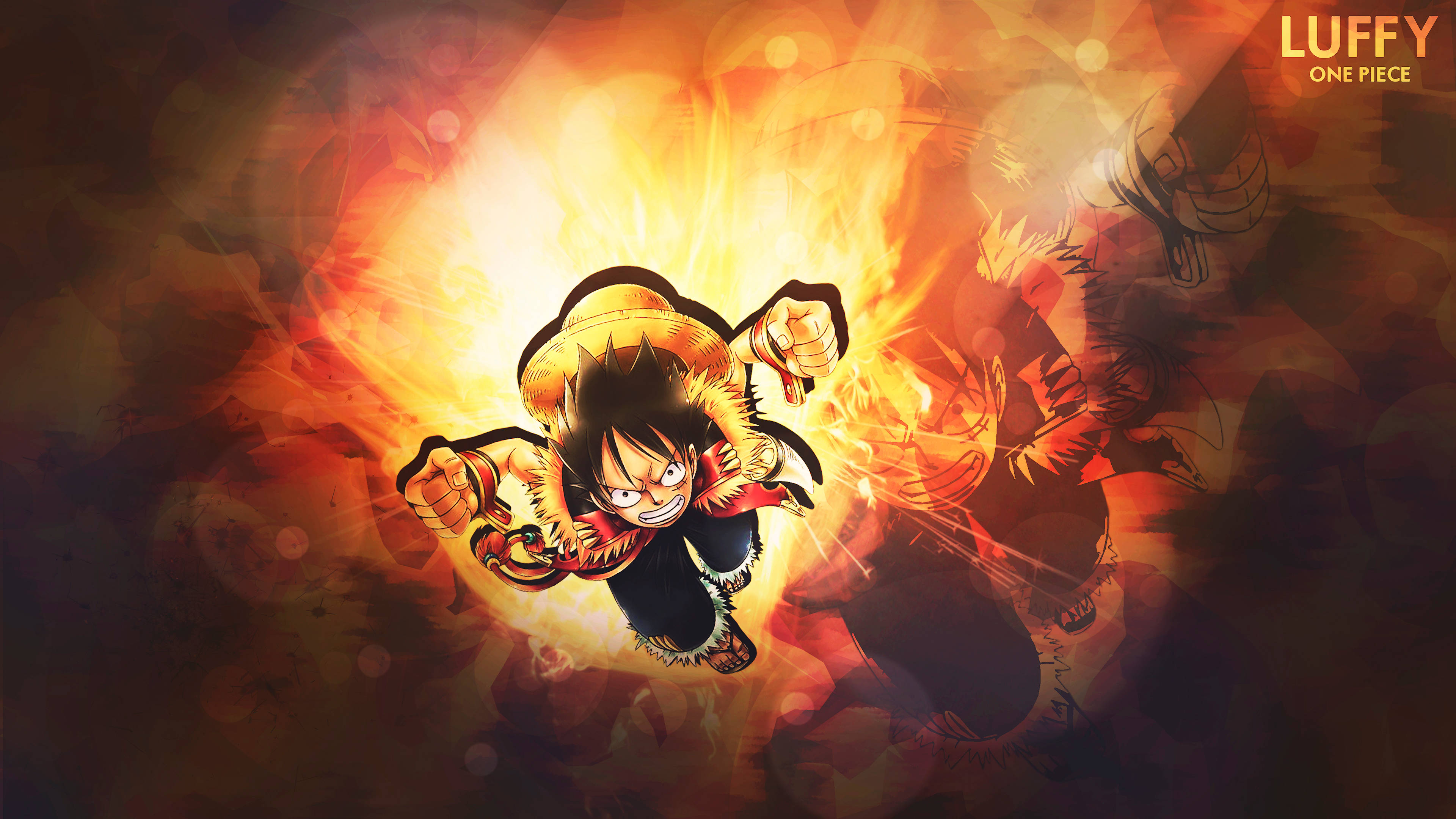 One Piece Luffy Lửa Nghệ Thuật Hình nền