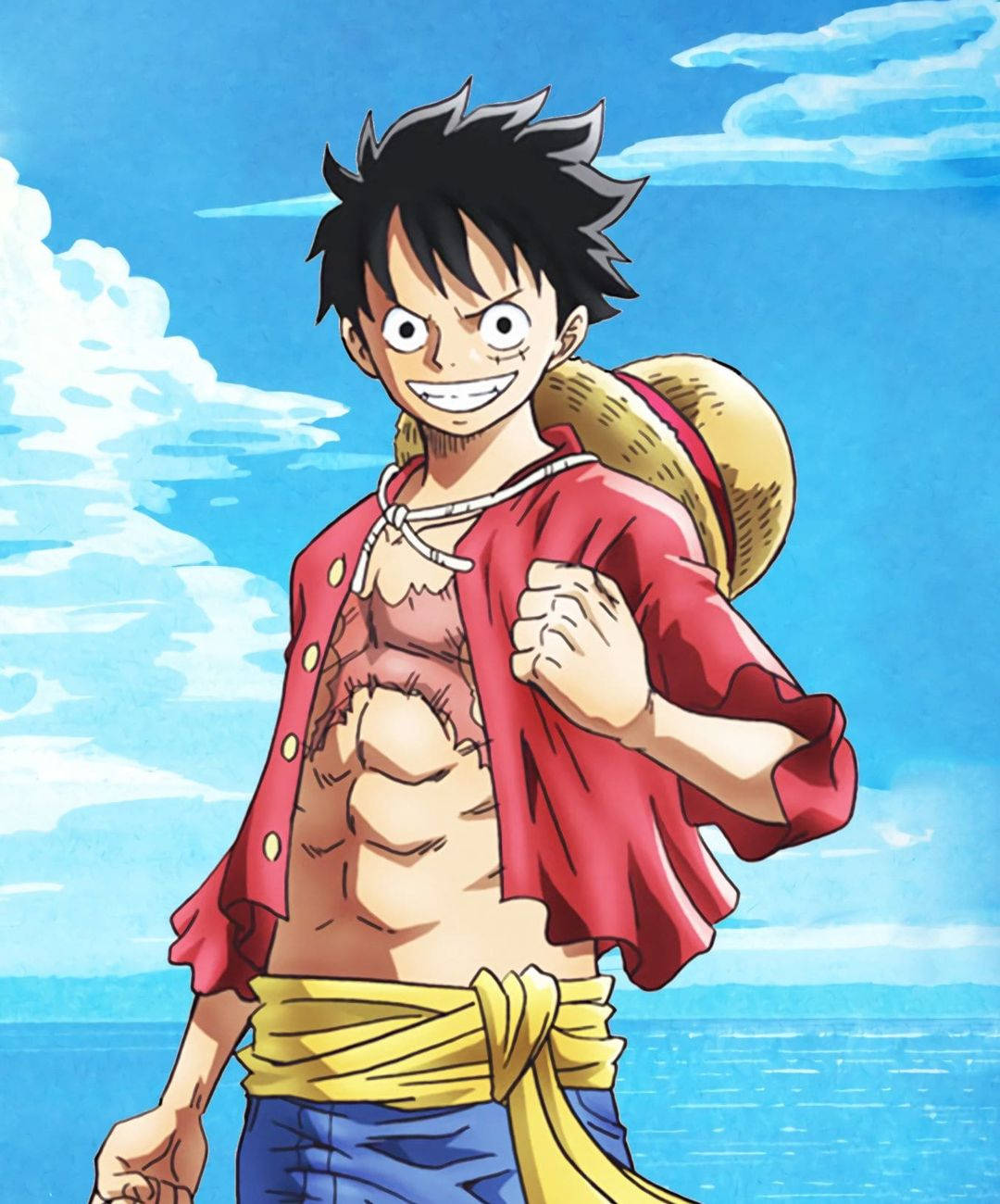 One Piece Luffy PFP Tư Thế Thành Công Hiệu Ứng Gió Hình nền
