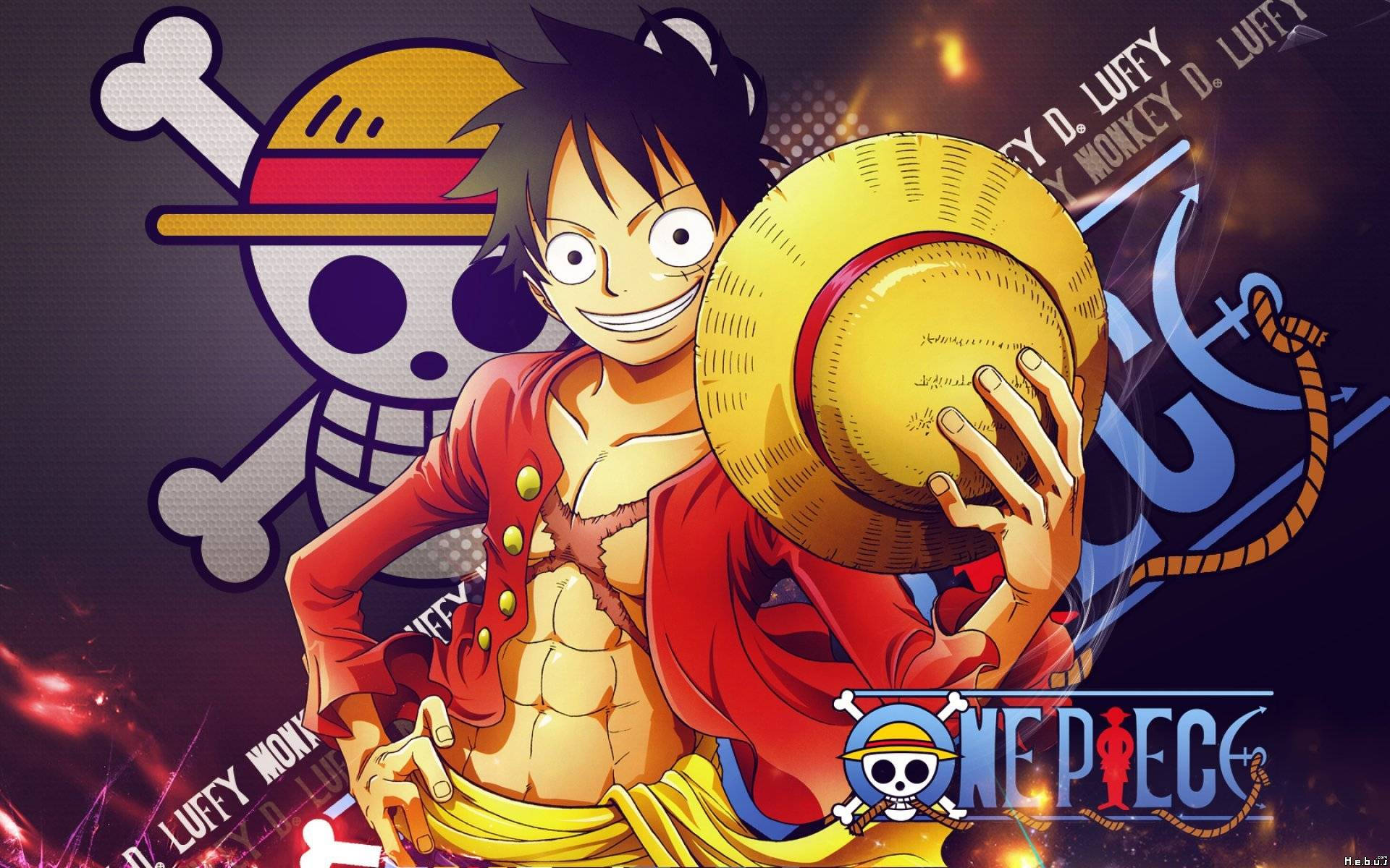 One Piece Luffy Với Đầu Lâu Chopper Hình nền