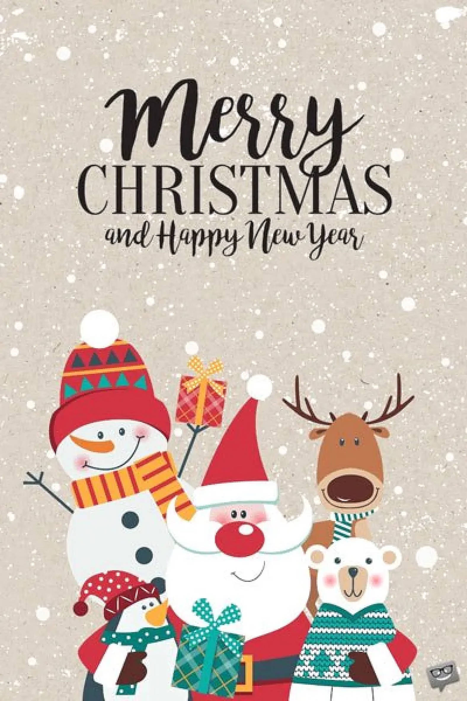Ông già Noel Dễ thương cùng Tuần lộc Hình nền