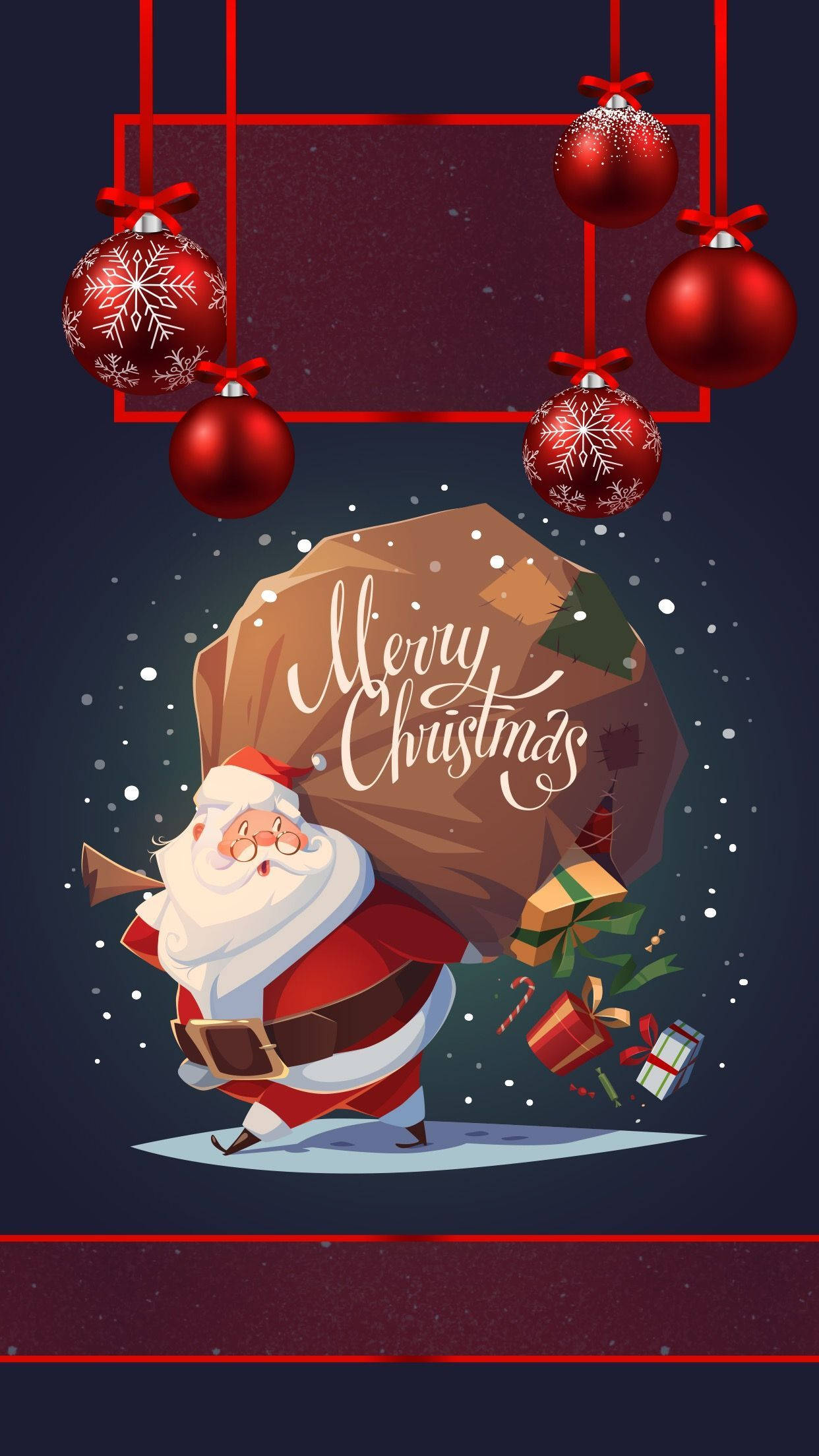 Ông già Noel giao quà Giáng sinh - Hình nền iPhone Hình nền