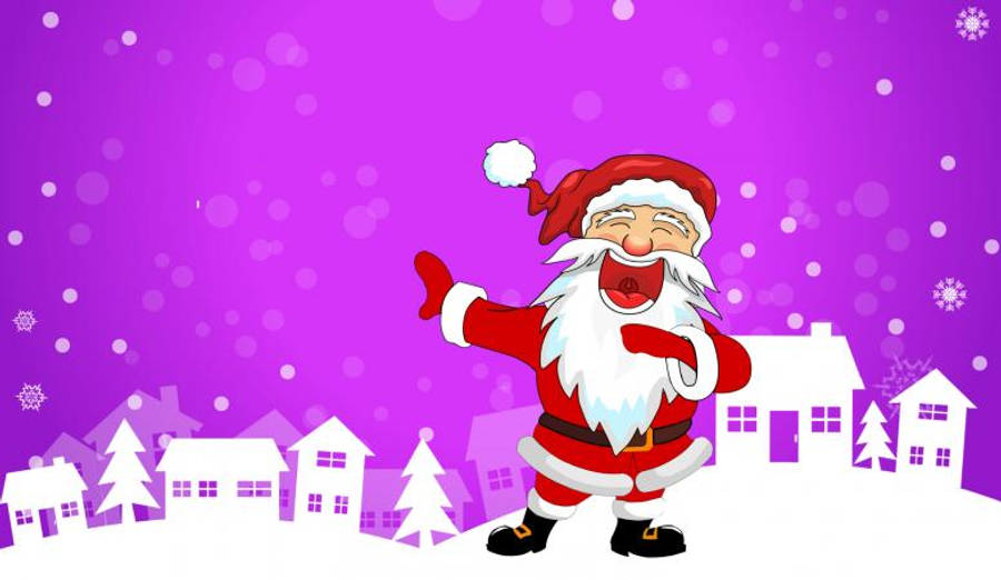 Ông già Noel hoạt hình Giáng sinh vui nhộn Hình nền