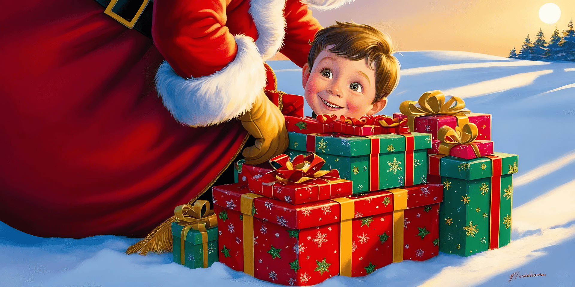 Ông già Noel,quà tặng,Giáng sinh,món quà,lễ hội,trẻ em,mùa đông,ngày lễ,niềm vui,kỷ niệm,đồ chơi,màu đỏ,hạnh phúc,truyền thống,tuyết rơi