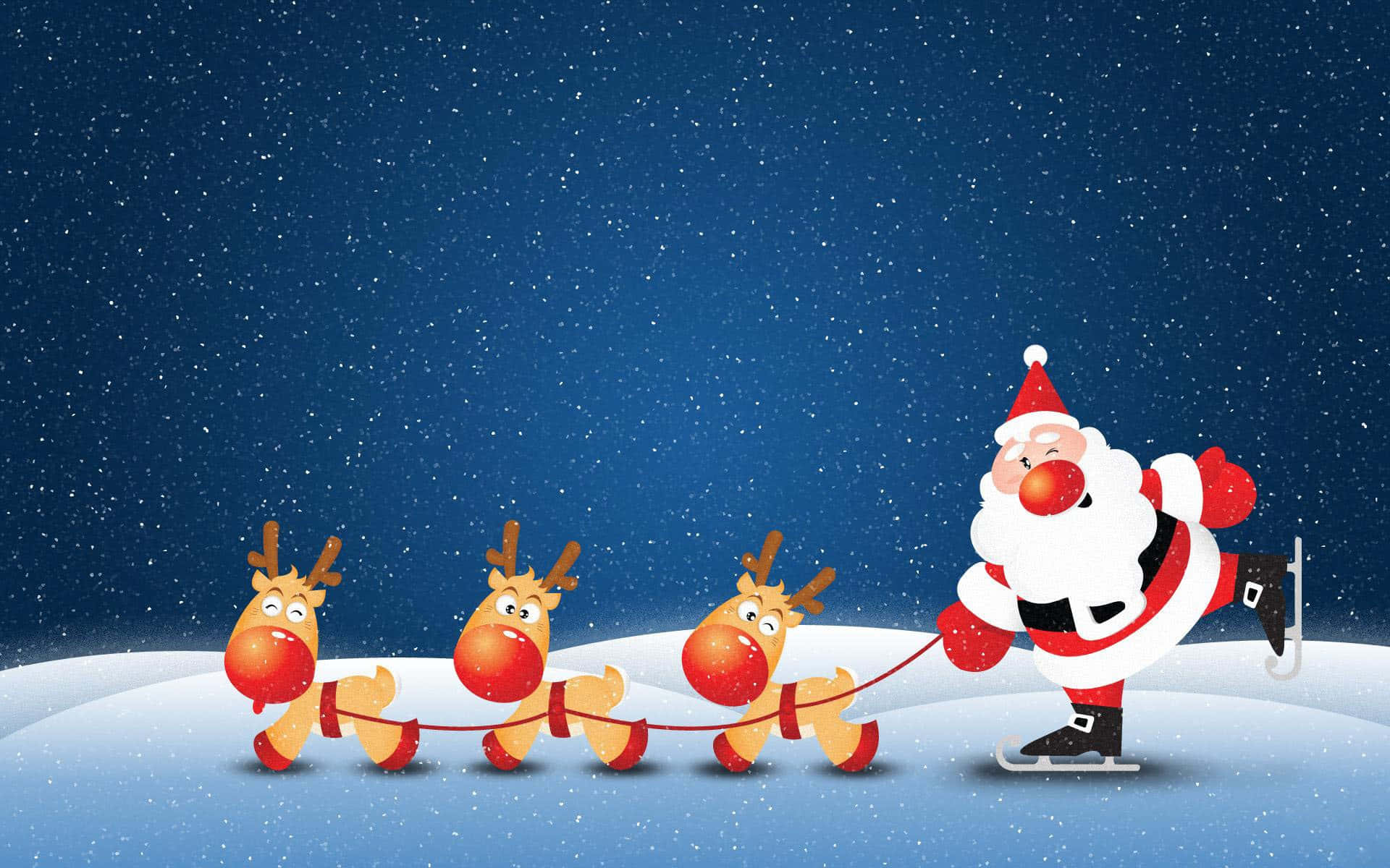 Ông già Noel và chú tuần lộc chụp ảnh tự sướng hài hước Hình nền