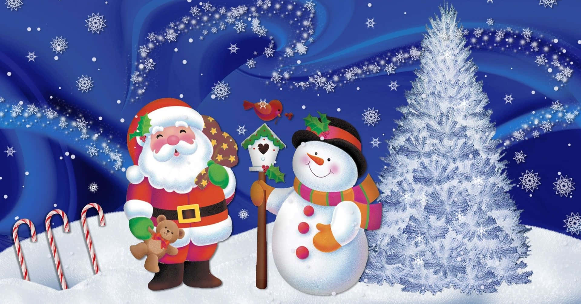 Ông già Noel và chú tuần lộc trong tai nạn dở khóc dở cười trên tuyết Hình nền
