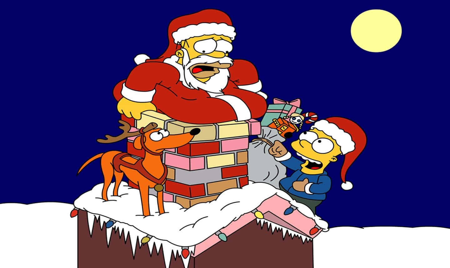 Ông già Noel vui vẻ cưỡi khủng long T-Rex gầm vang trong khung cảnh Giáng sinh tuyết rơi Hình nền