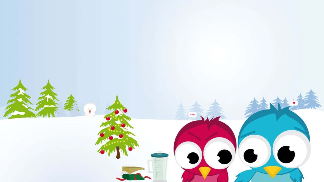 Ông già Noel vui vẻ và chú tuần lộc hân hoan đón Giáng sinh Hình nền