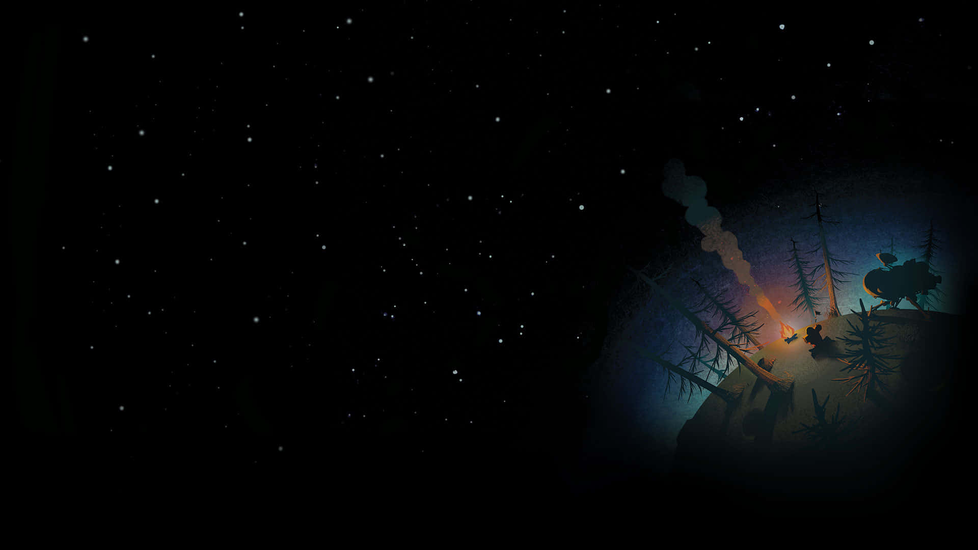 Outer Wilds Trại Qua Đêm Dưới Bầu Trời Đầy Sao Hình nền