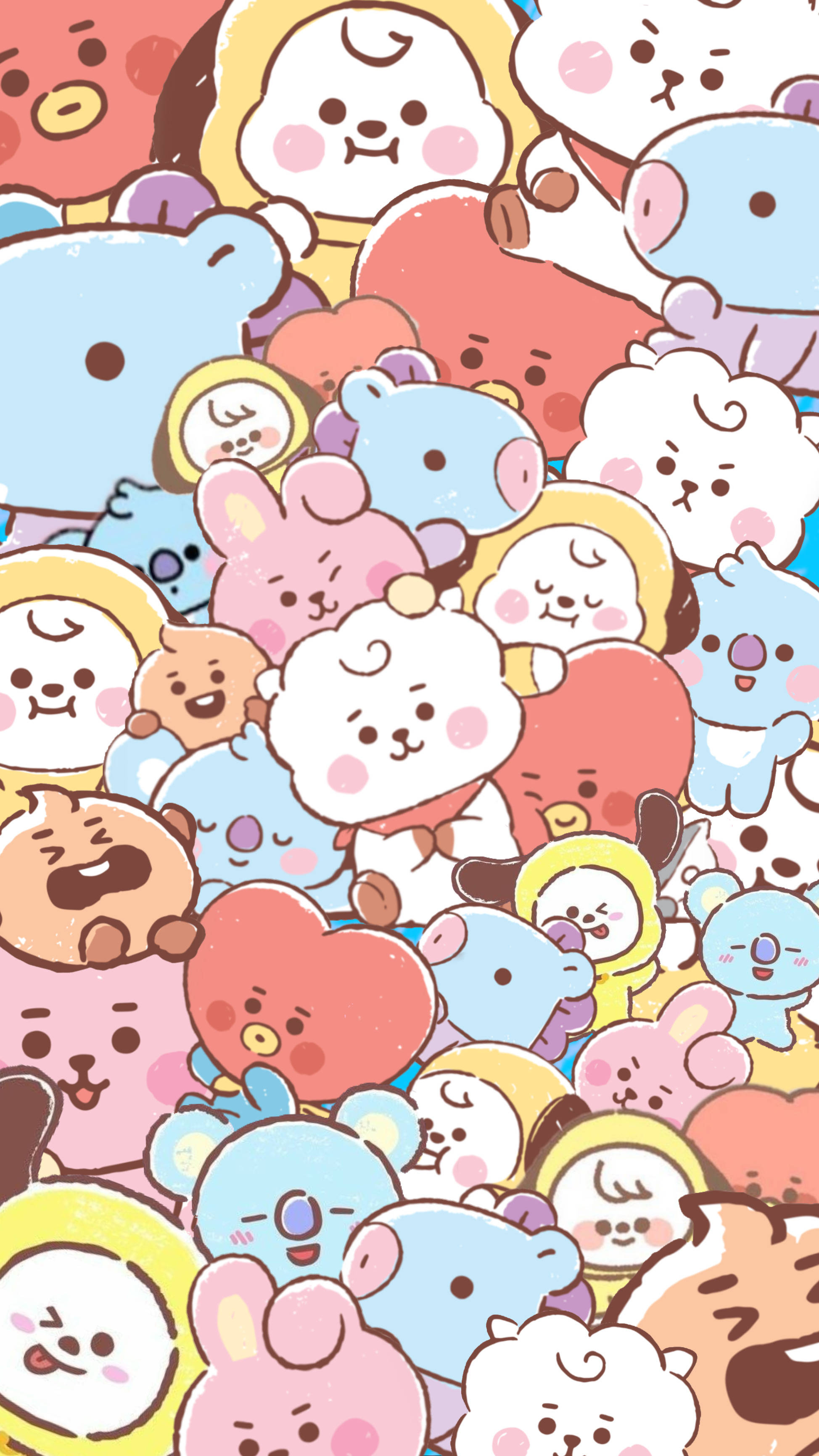 Pastel Purple Cooky Và Những Người Bạn BT21 Hình nền