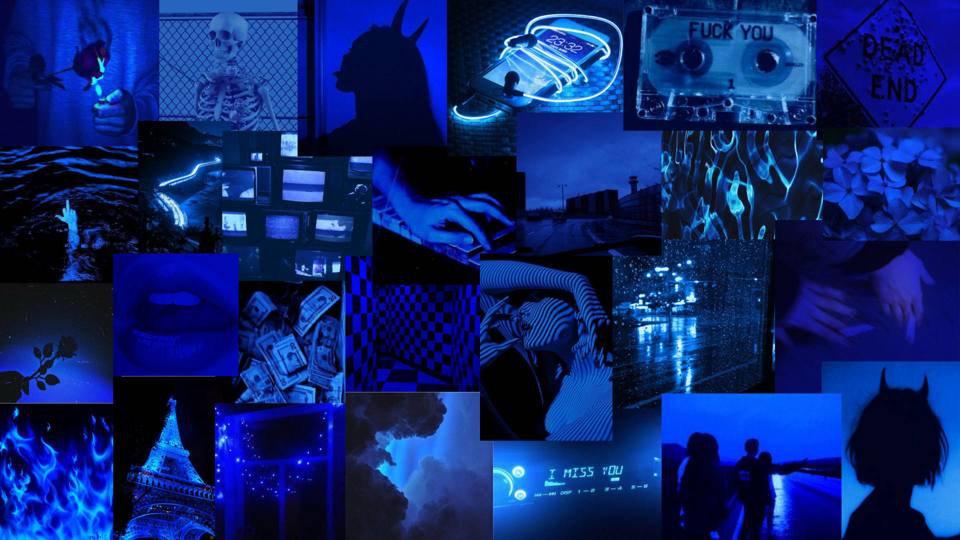 PC Aesthetic Xanh Đậm Phong Cách Grunge Hình nền