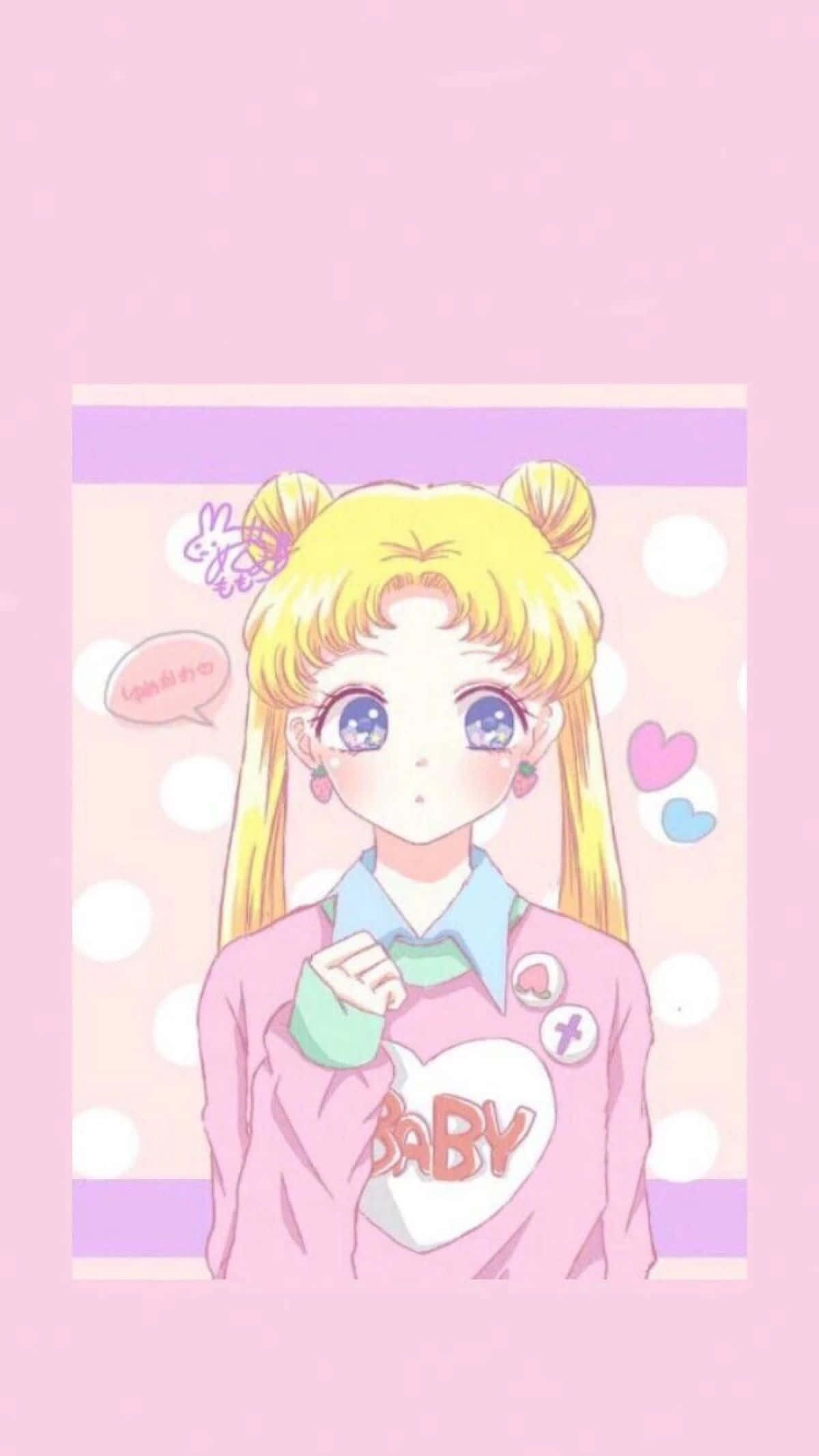 PFP Sailor Moon hồng pastel Hình nền