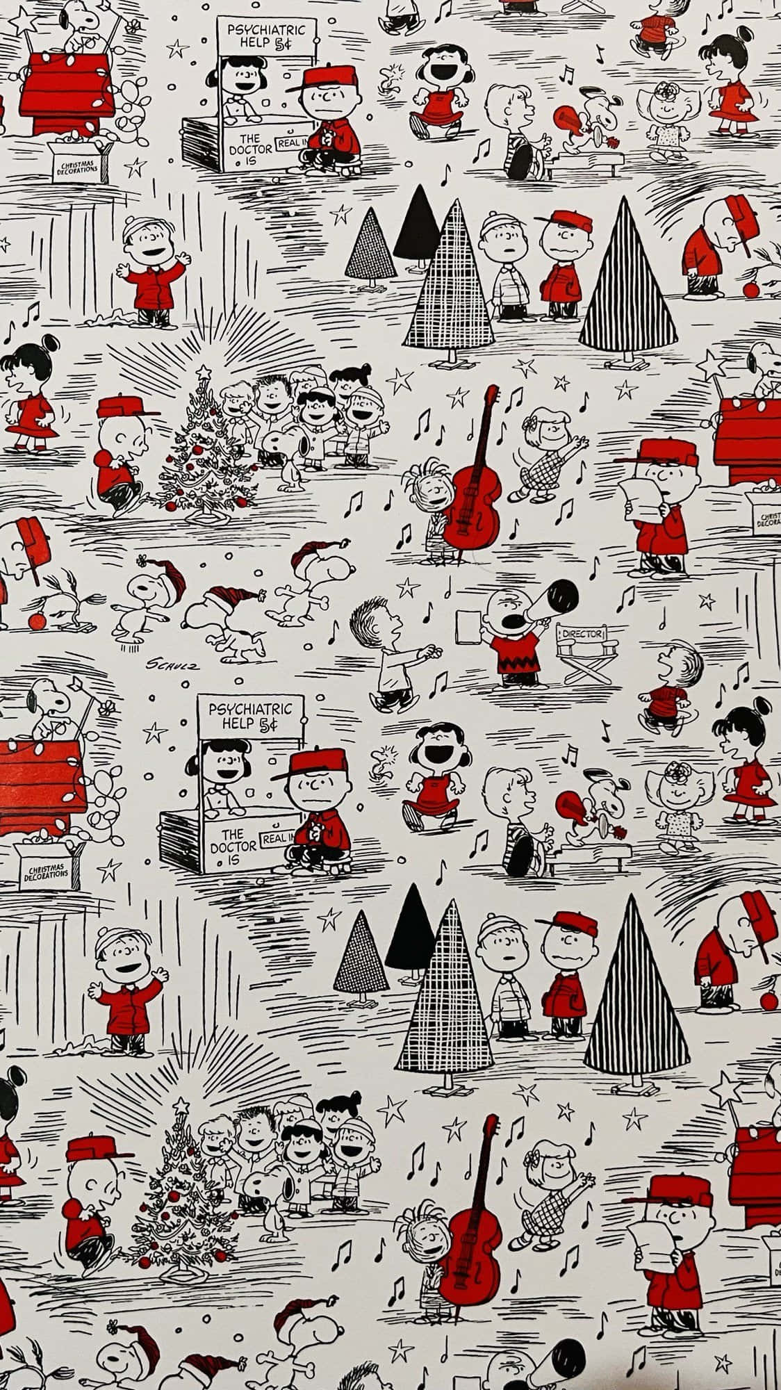 Phác họa Giáng sinh Peanuts Hình nền
