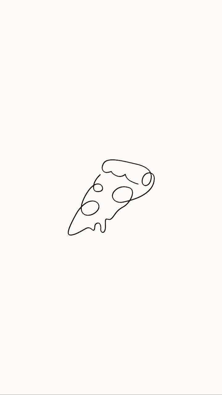 Phác họa lát bánh pizza phong cách thẩm mỹ Hình nền