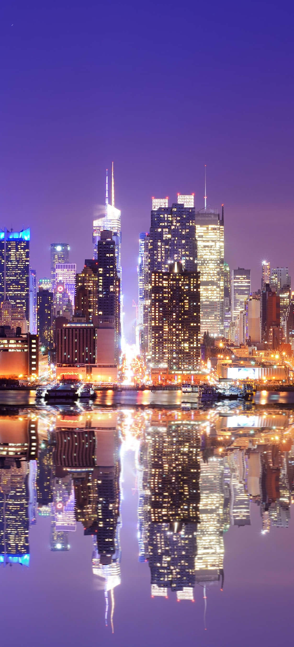 Phản chiếu Thành phố New York về đêm iPhone Hình nền