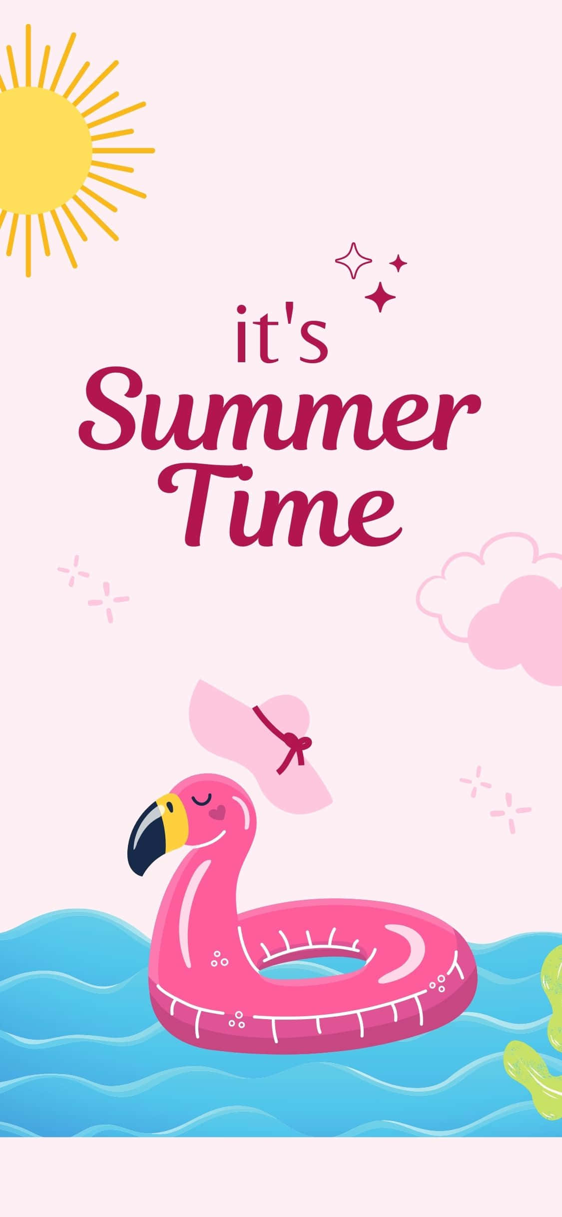 Hình nền mùa hè Flamingo Lifebuoy cho iPhone X Hình nền