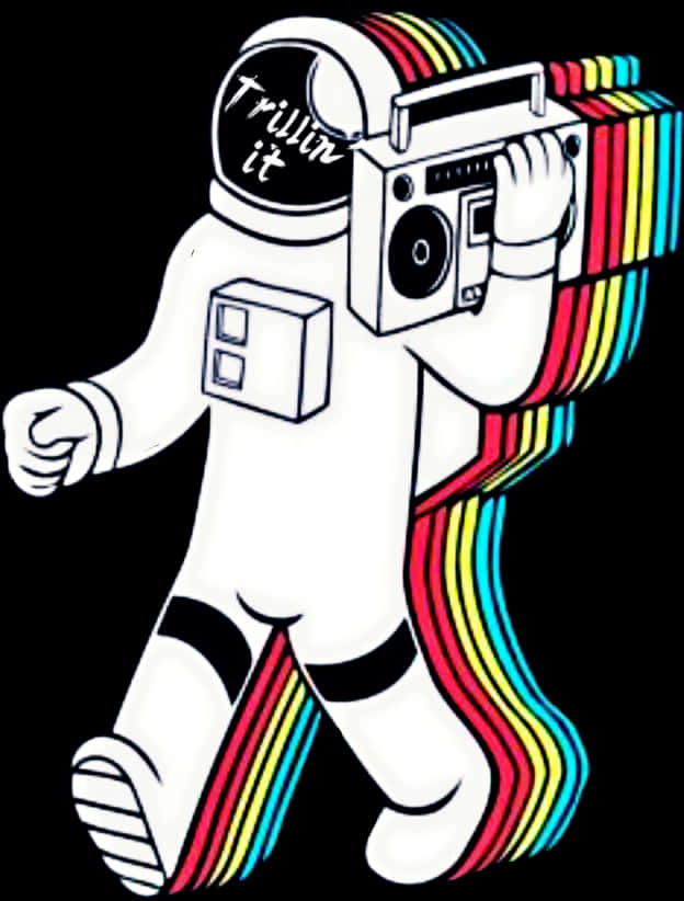 Phi hành gia với loa boombox nghệ thuật Hình nền