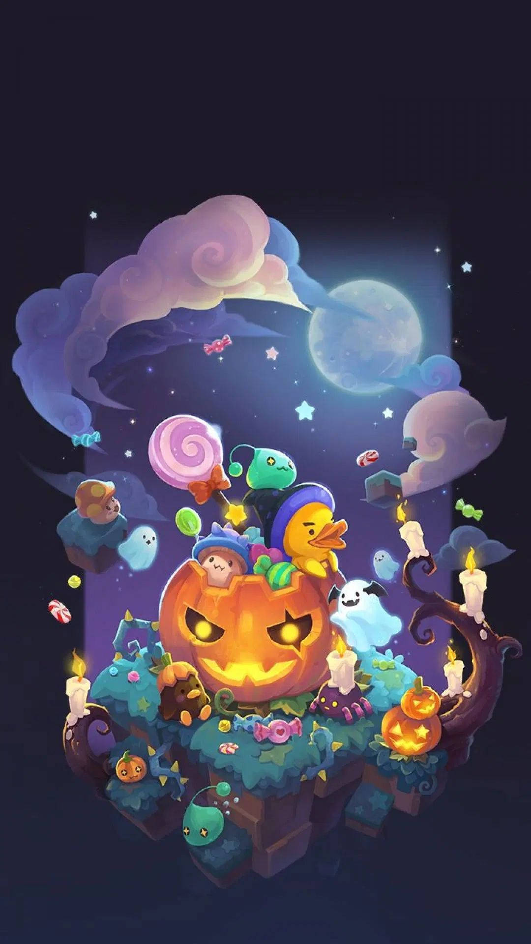 Phim hoạt hình Halloween trong quả bí ngô Hình nền