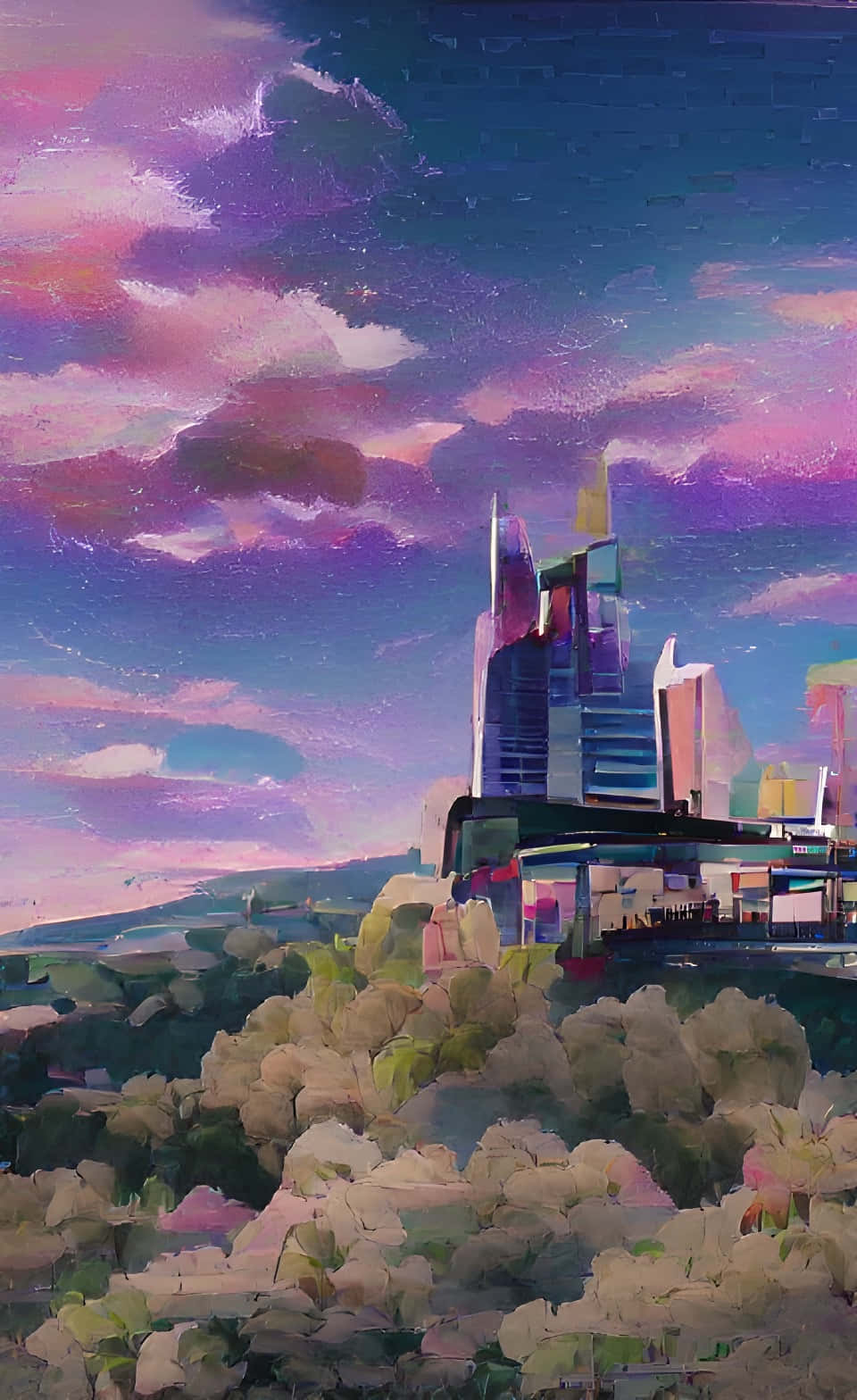 Phố Cổ Hoàng Hôn Trong Anime Đầy Mê Hoặc Hình nền