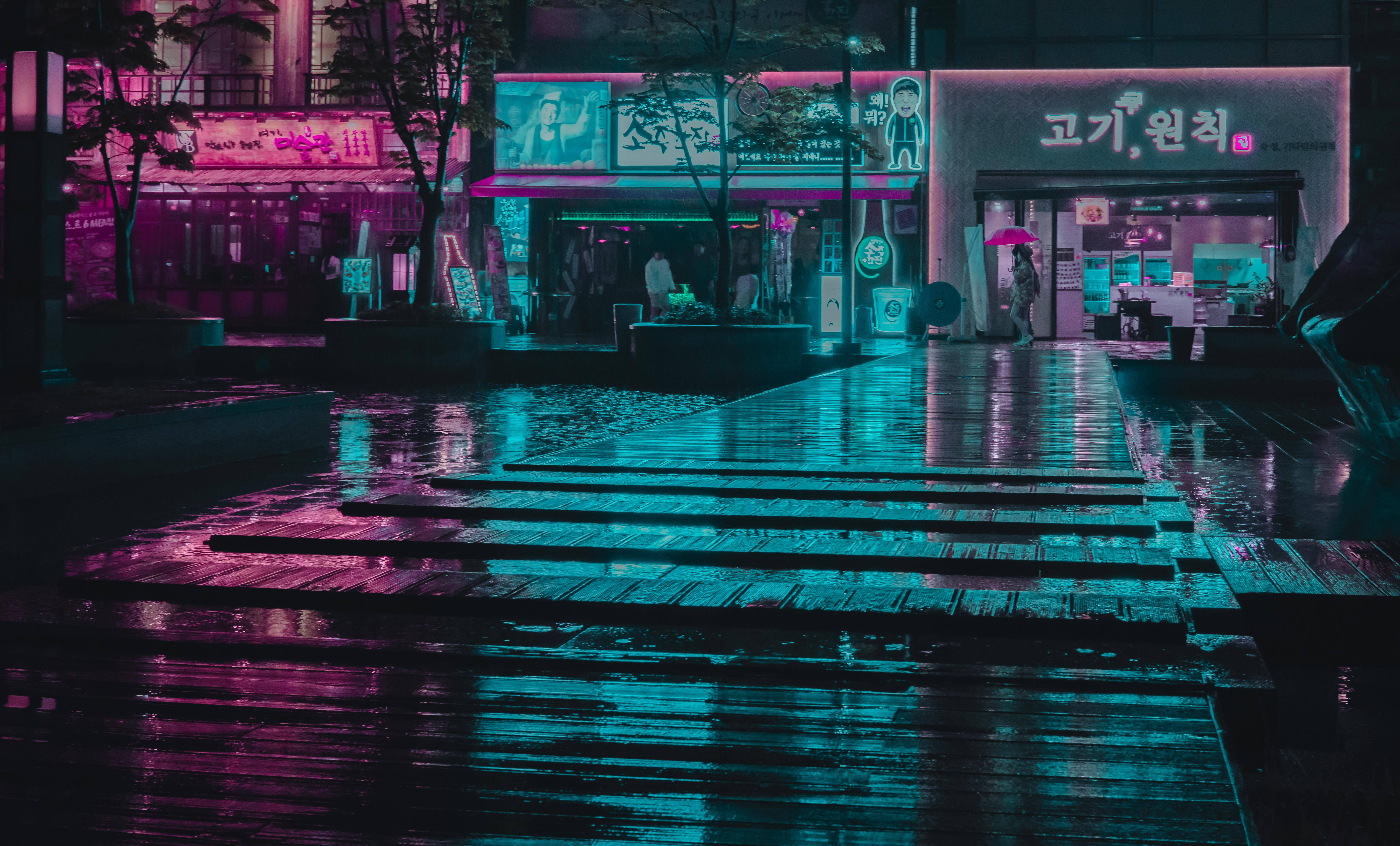 Phố Hàn Tím Aesthetic Tumblr Laptop Hình nền