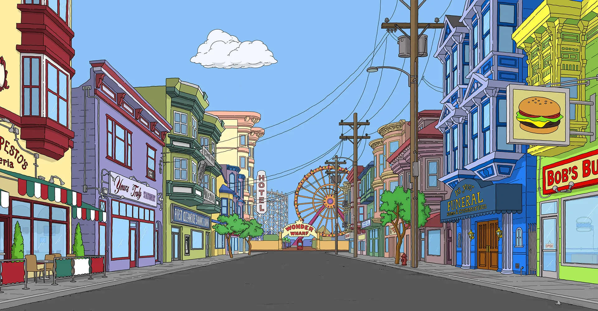 Phố Ocean Avenue trong Bob's Burgers Hình nền