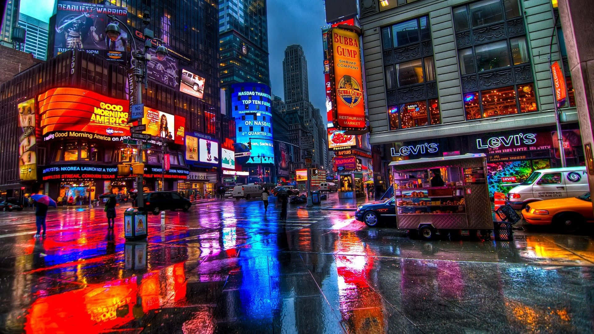 Phố Tokyo Ẩm Ướt Hình nền