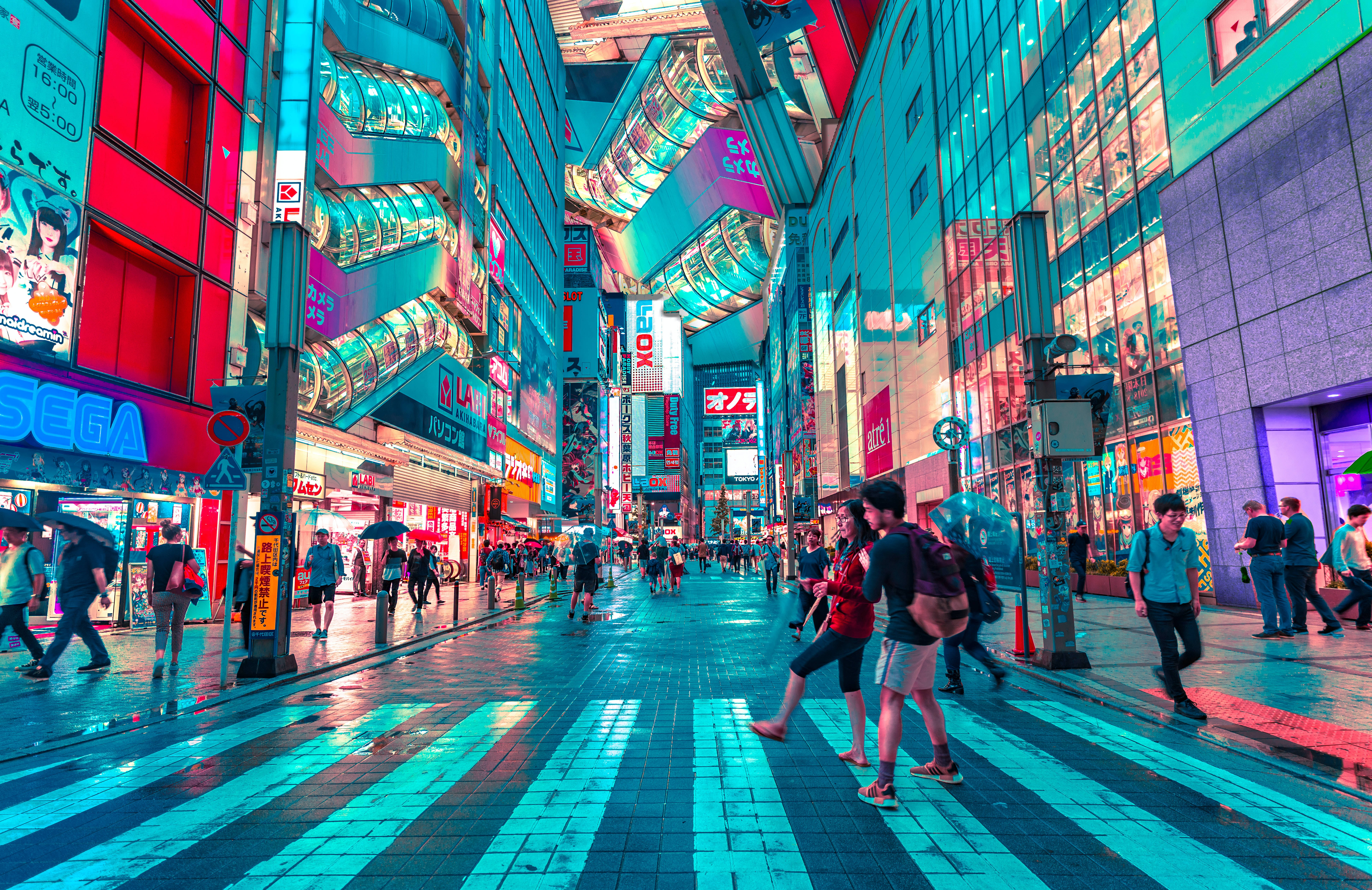 Phố Tokyo Nhộn Nhịp HD Nhật Bản Hình nền