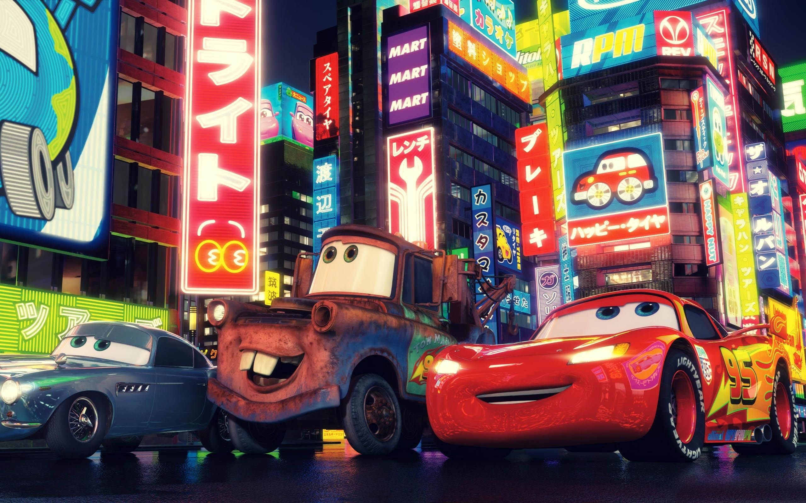 Phố Tokyo trong Phim Cars 2 Hình nền