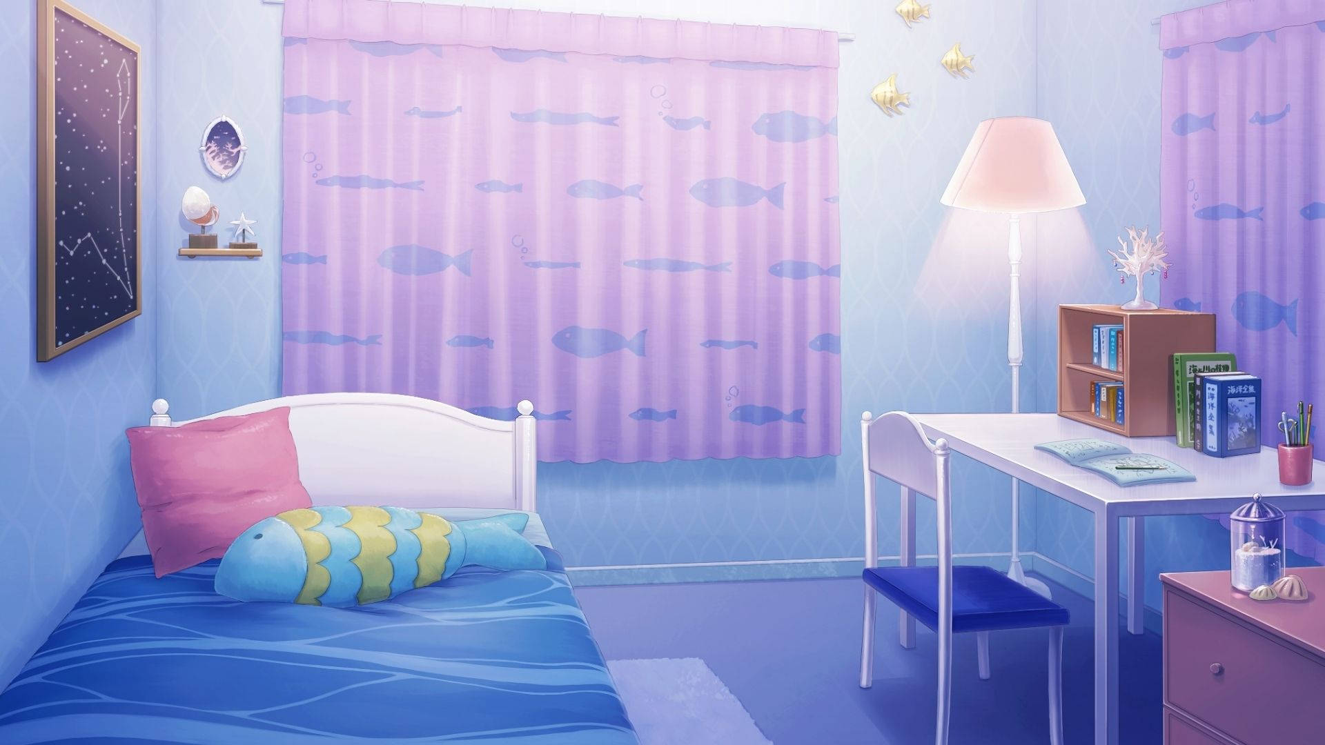 Phòng Anime Chủ Đề Biển Hình nền