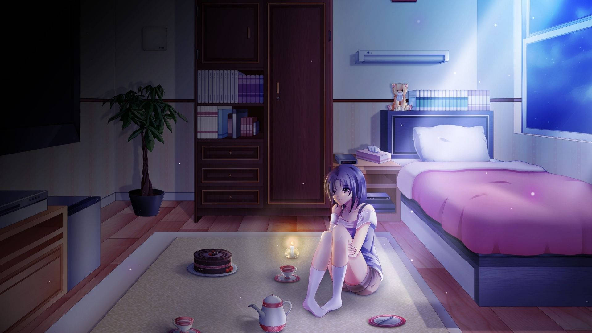 Phòng Anime Rực Rỡ Hình nền