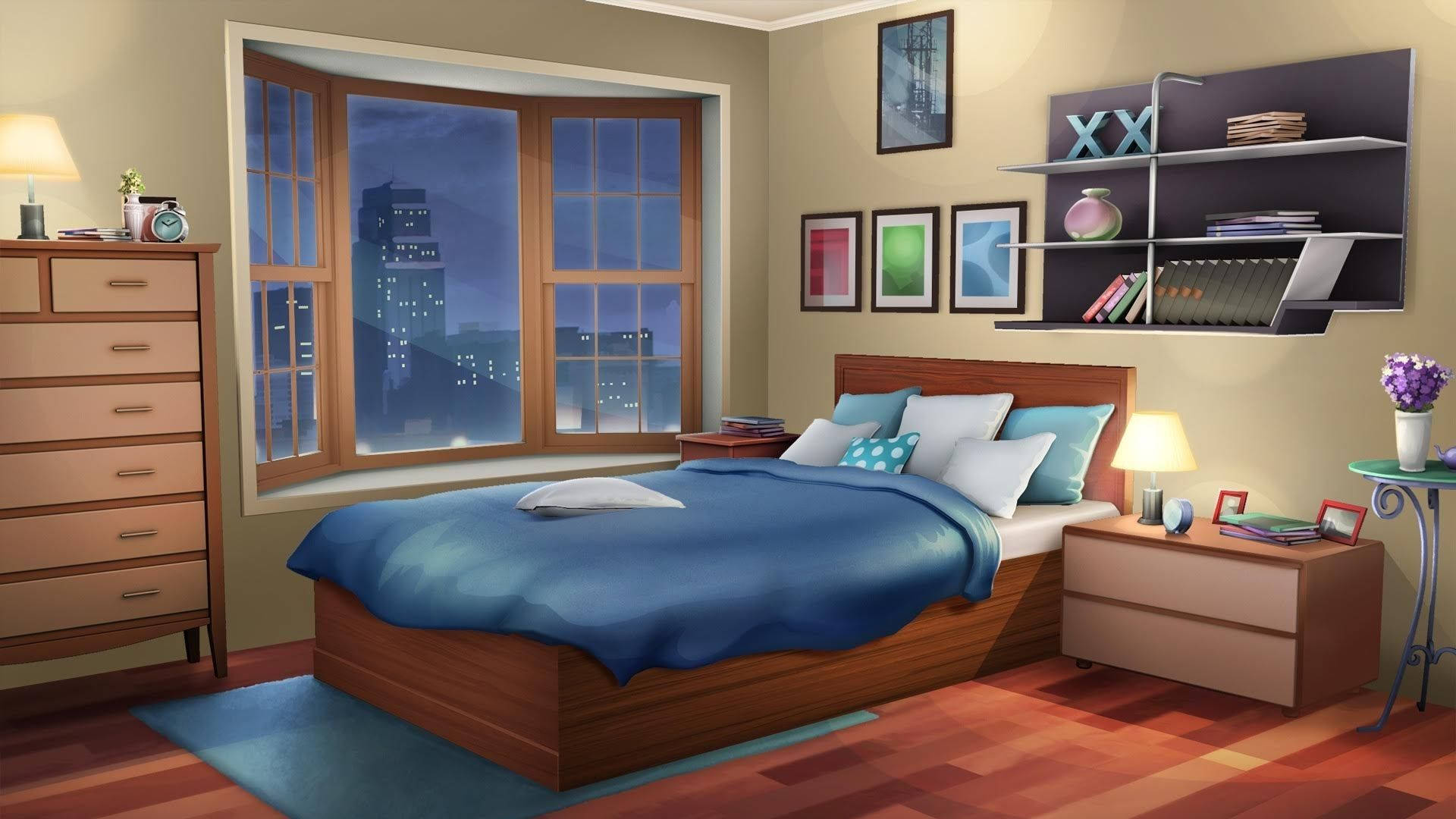 Phòng Anime Vào Ban Đêm Hình nền