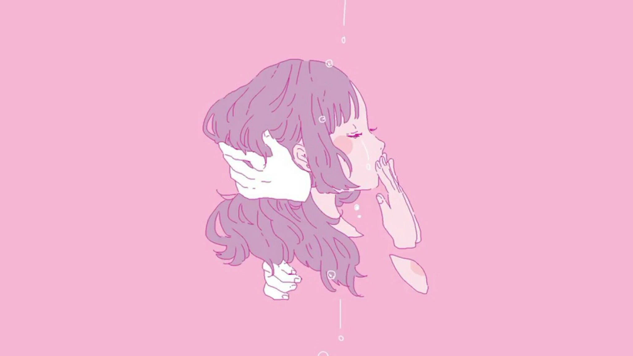 Phong cách Anime Hồng Pastel Hình nền