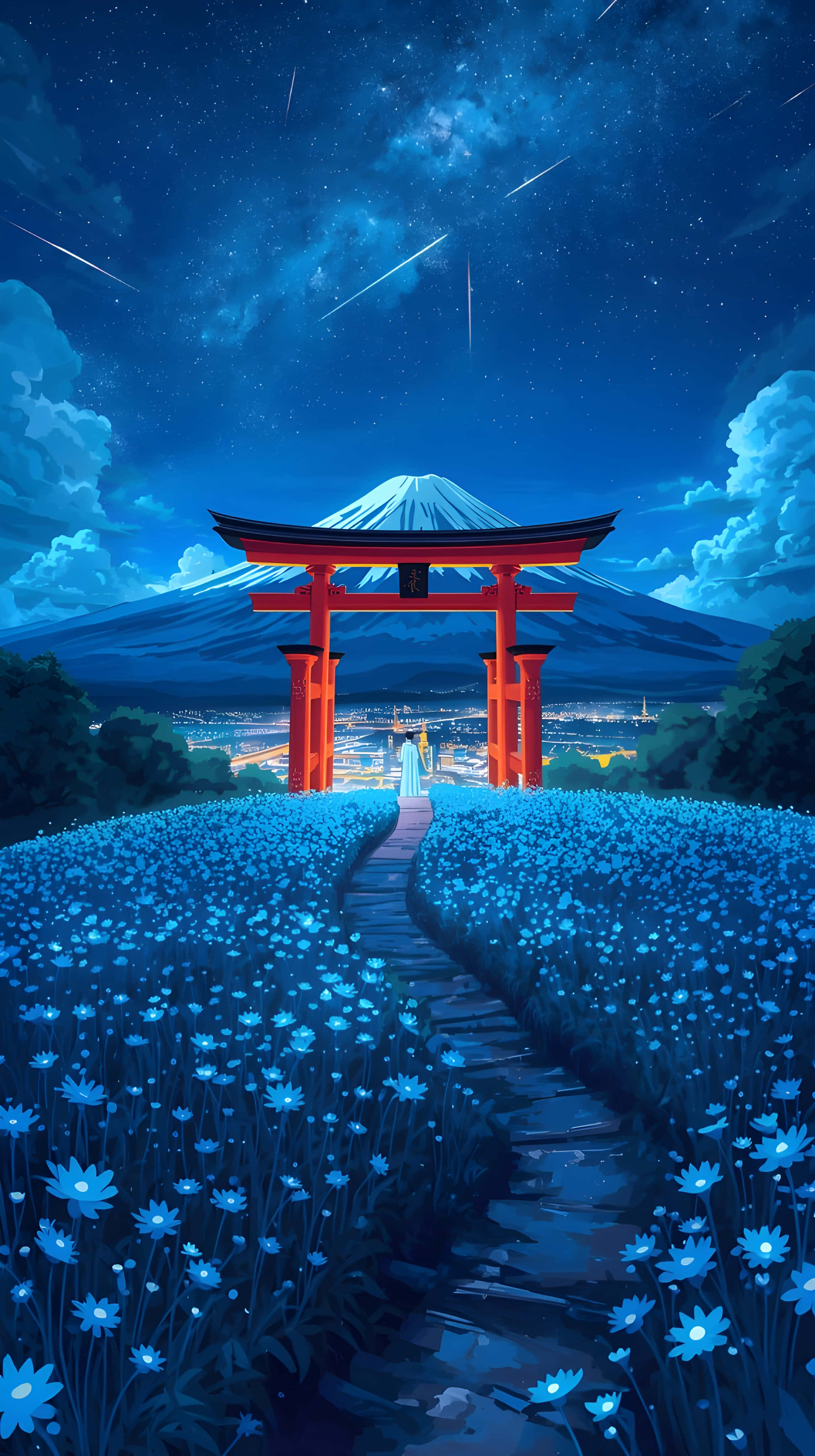 Phong cách Anime Thẩm mỹ Cảnh đêm Nhật Bản Hình nền