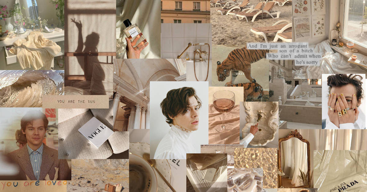 Phong Cách Beige Harry Styles Collage Hình nền