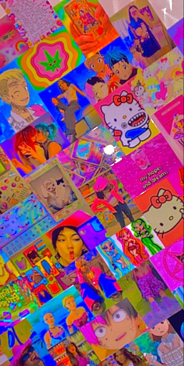 Phong cách Indie Kid Aesthetic Hello Kitty Hồng Các Nhân Vật Hình nền