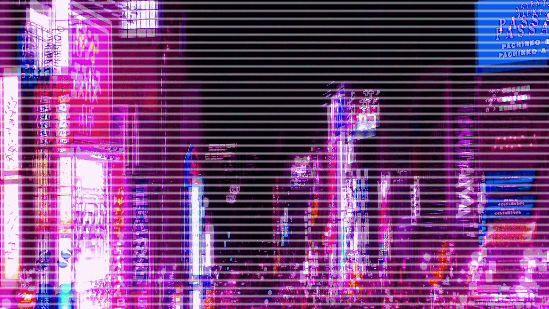 Phong Cách Neon Tím Đô Thị Hình nền