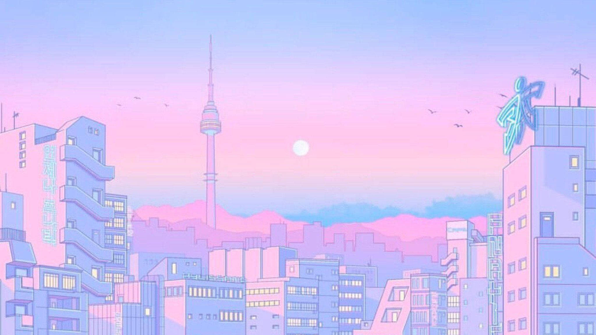 Phong Cách Pastel Tumblr Màn Hình Máy Tính Xa Hồng Hình nền