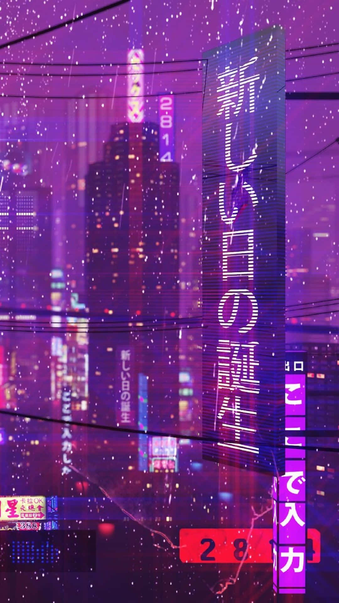 Phong cách sống động Tokyo City Vaporwave Hình nền