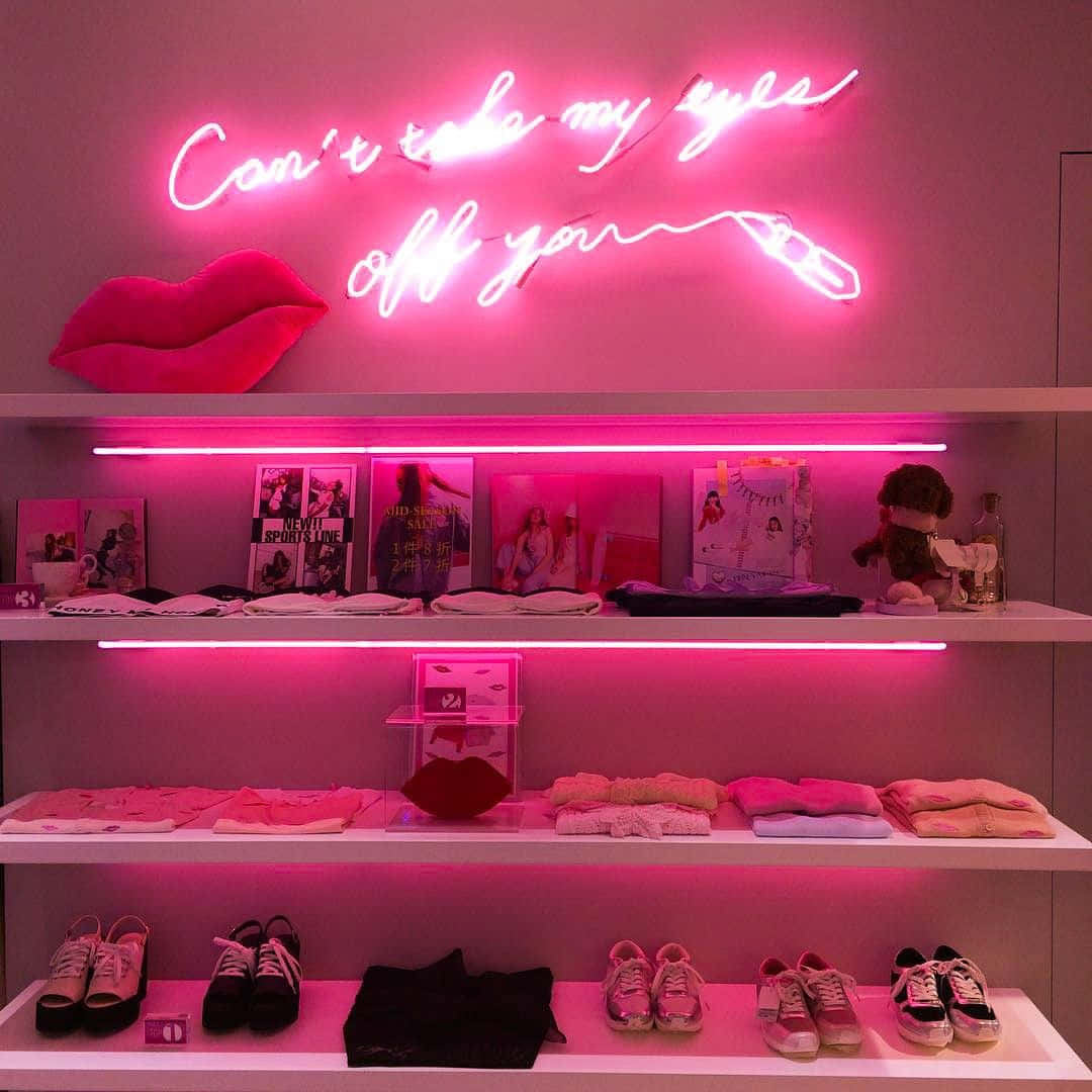 Phong cách thẩm mỹ neon hồng rực rỡ và bắt mắt Hình nền