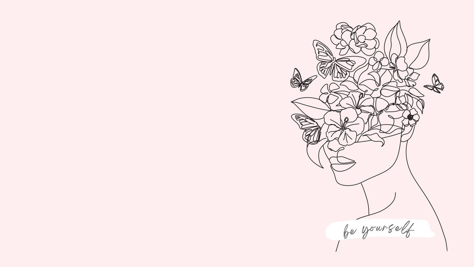 Phong cách trắng Tumblr cô gái với hoa trên đầu Hình nền
