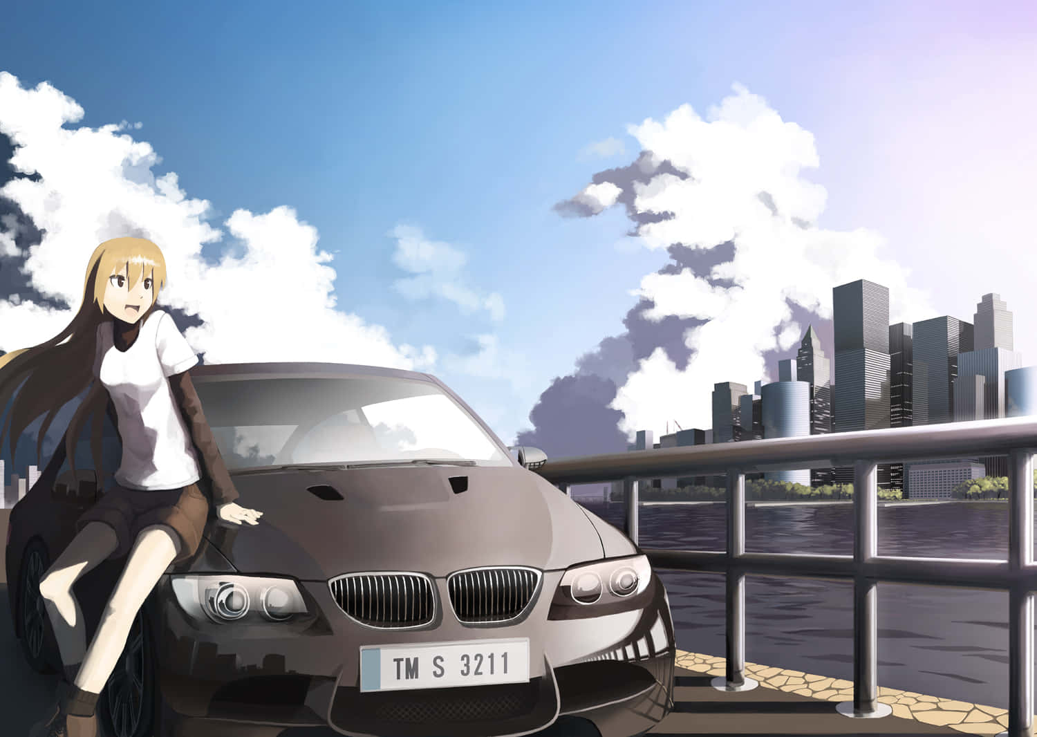 Phong cách đua xe với chiếc xe anime bắt mắt này Hình nền