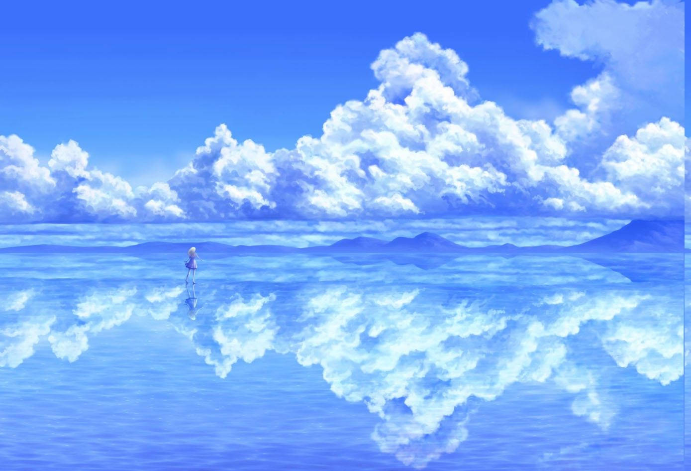 Phong cảnh anime biển mây Hình nền