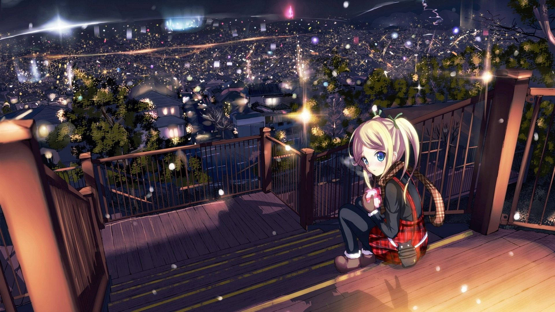 Phong Cảnh Anime Thành Phố Hình nền
