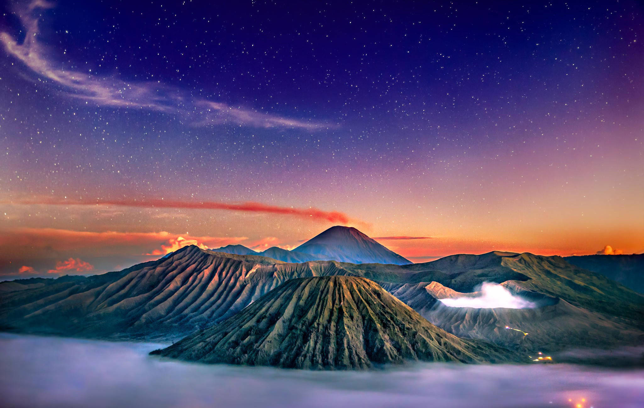 Phong cảnh HD Núi Bromo Indonesia Hình nền