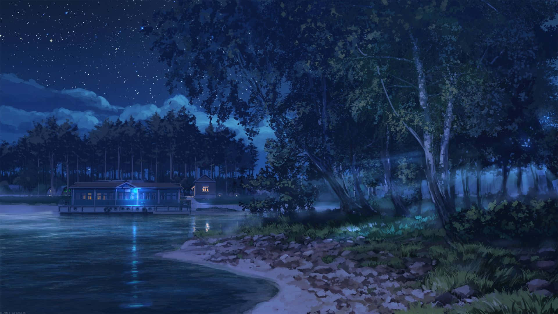 Phong Cảnh Kỳ Ảo Anime Đầy Mê Hoặc Hình nền