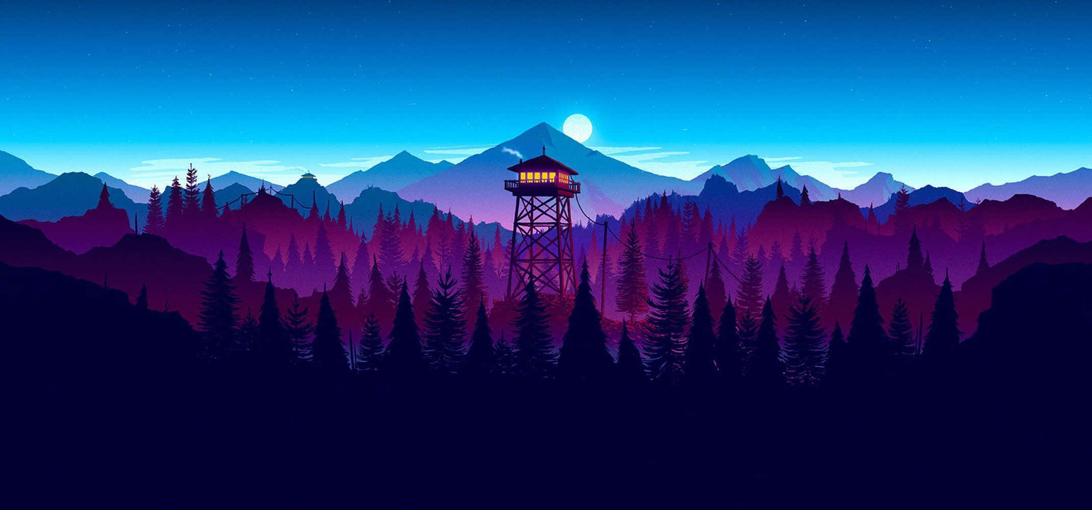 Phong cảnh núi non Firewatch làm hình nền màn hình Hình nền