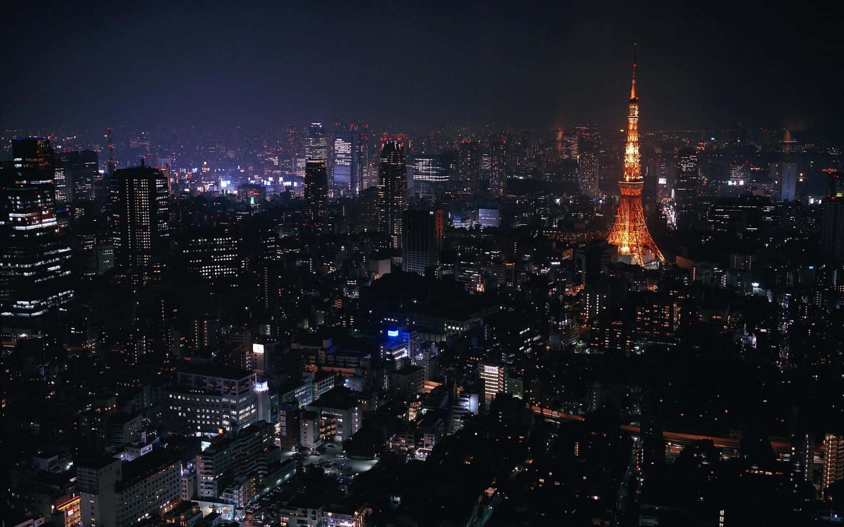 Phong Cảnh Thành Phố Tokyo Tối Màu Hình nền